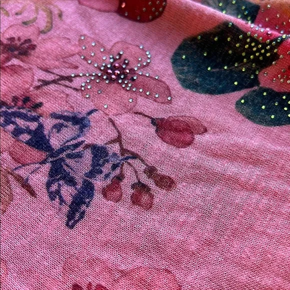 Cactus floral and sparkles midi length dress/tunic. Long sleeve. Fairy. Whimsy. - Picture 14 of 15